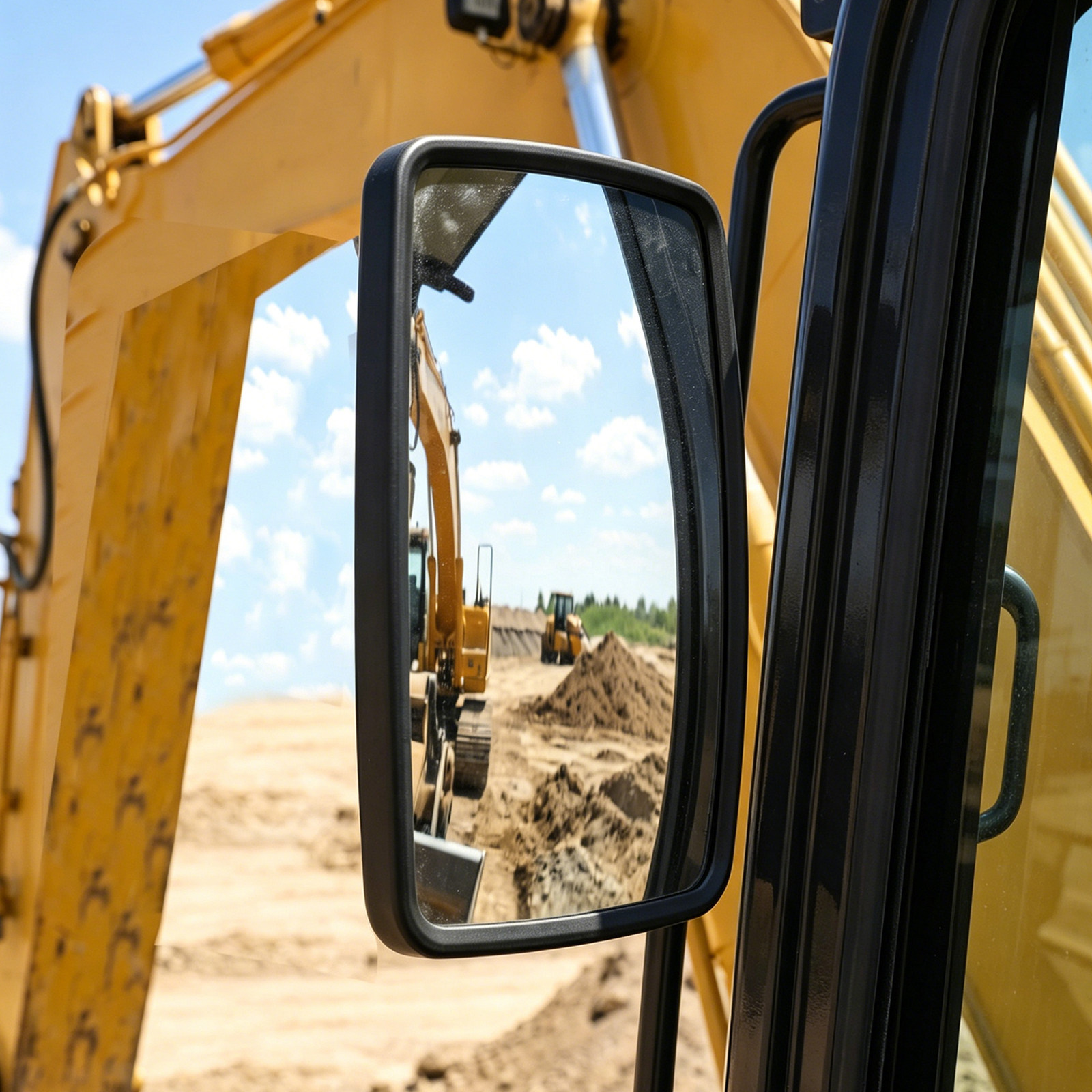 Excavator Rearview Mirror Wide - огляд і ціна Dump Truck Heavy Equipment
